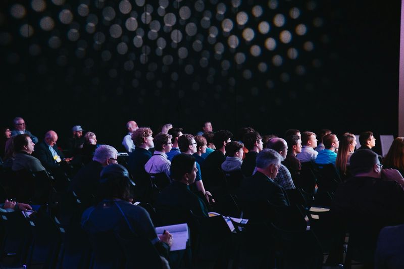 Audience gathered at a live business event